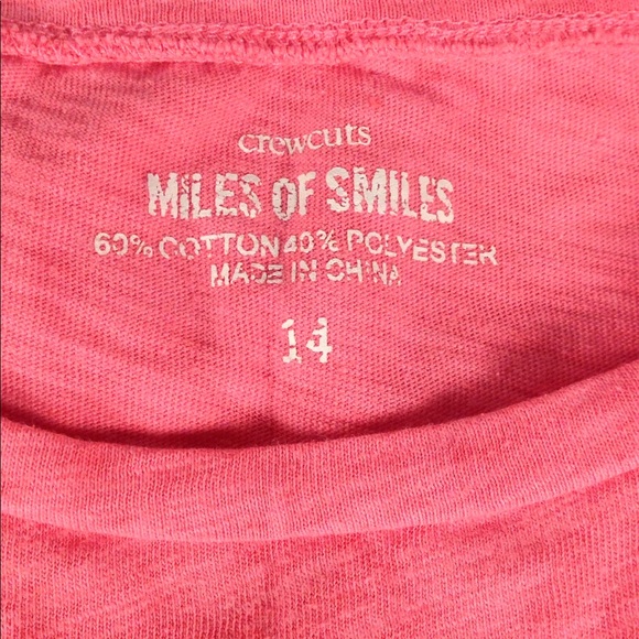 Crew Cuts Long Sleeved Tee in Bright Peony, 14 - Picture 4 of 4